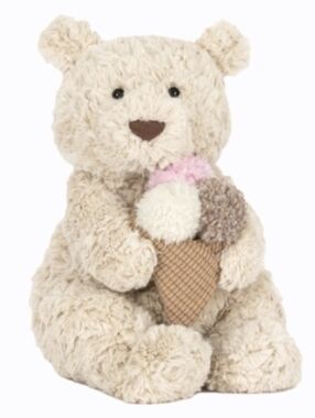 Jellycat Oatus Bear with Ice Cream Soft & Plush BNWT Authentic *FAO Exclusive